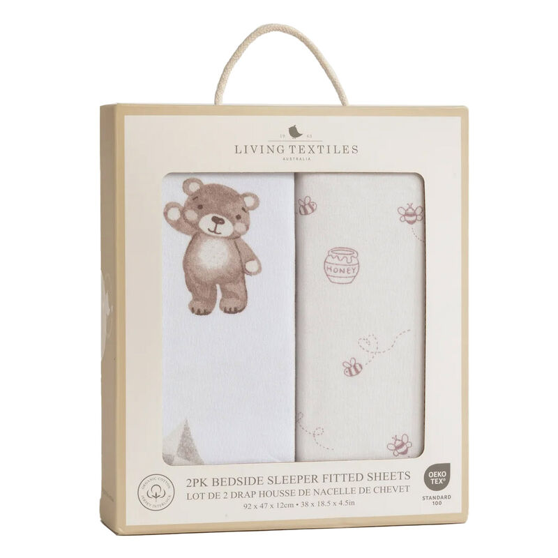 Living Textiles 2-Pack Jersey Bedside Sleeper Fitted Sheet image number 0